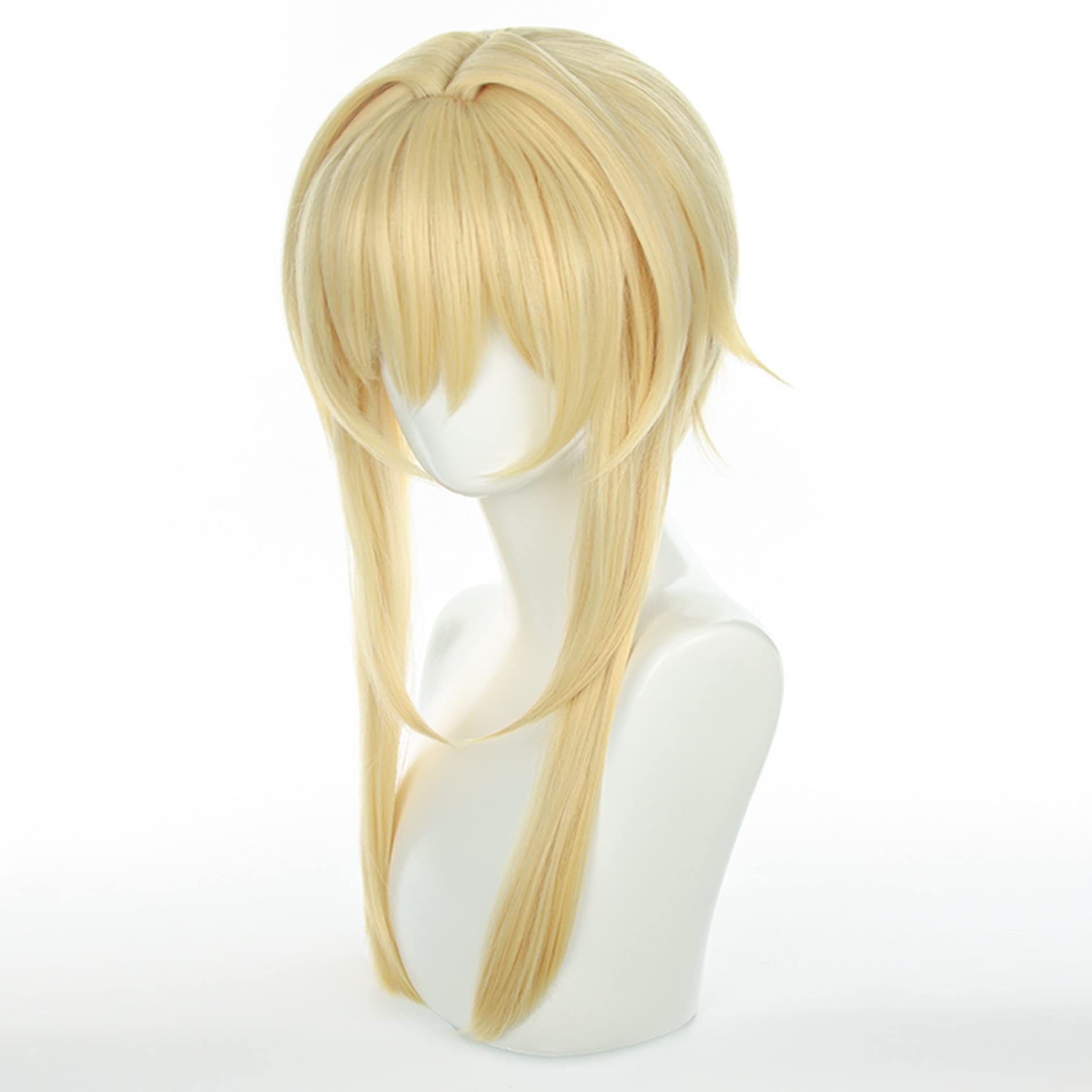 Blonde Long Sideburn Cosplay Wig with Bangs Heat Resistan Synthetic Hairs for Women Men Halloween Cos Anime Party Replacement Wigs - Image 3
