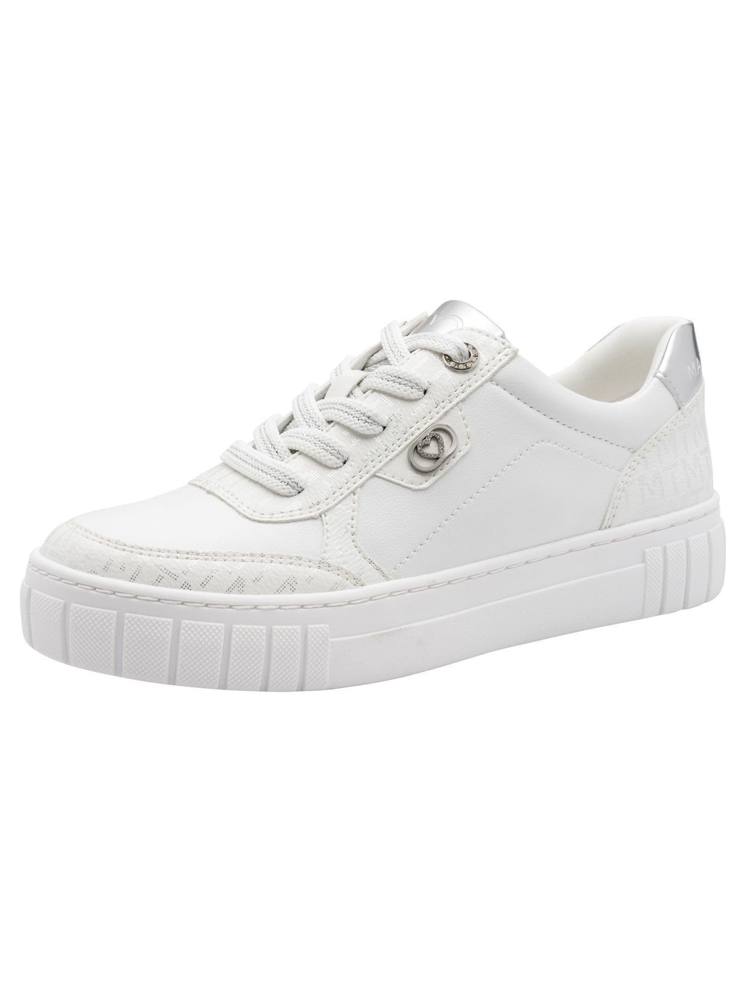 MARCO TOZZI Women's Sneaker Soft Feel Me Removable Footbed Soft Lining Stylish, White (White Comb), 7.5 UK