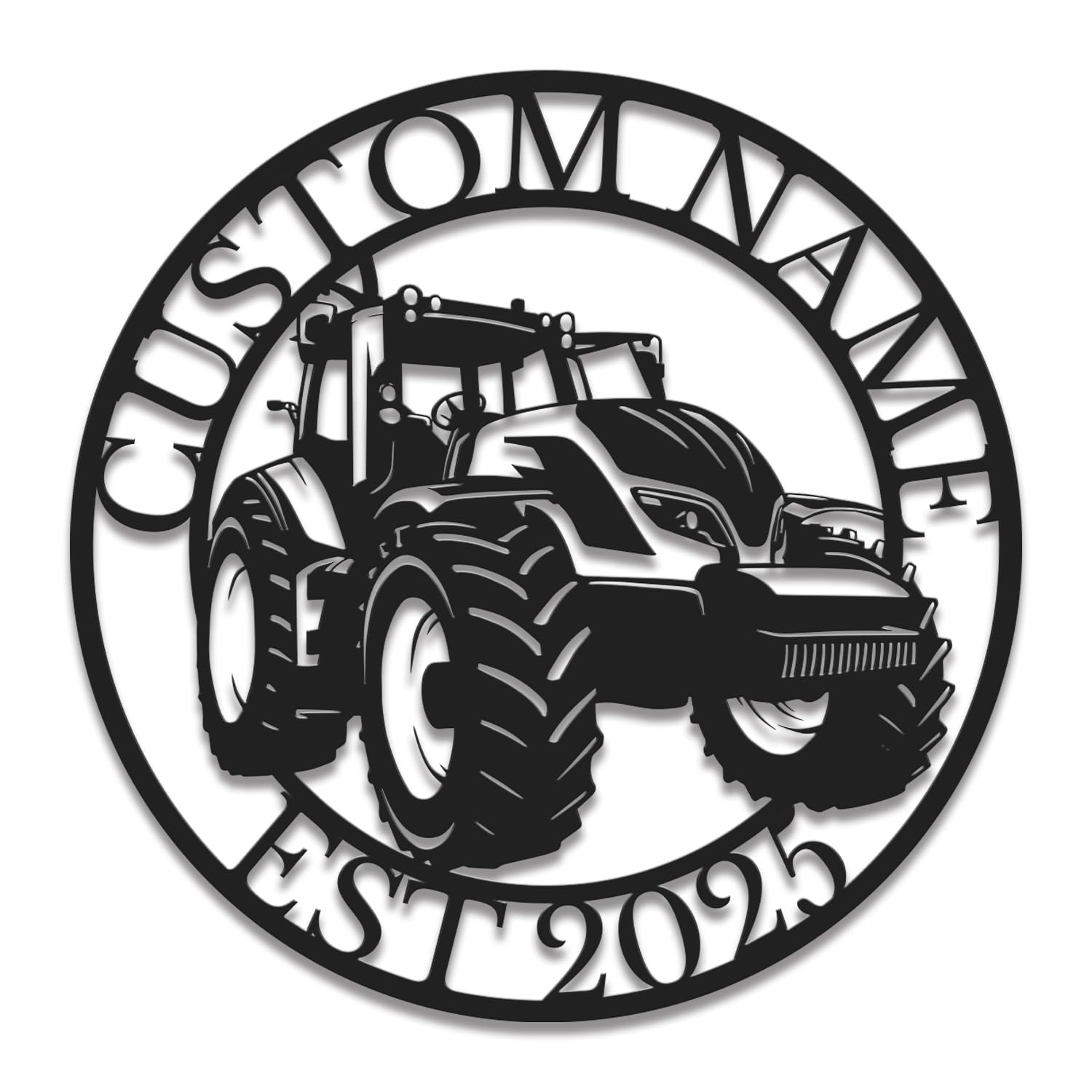 Custom Tractor Metal Sign, Personalized Farm Name Wall Art, Rustic Barn Decor, Farmer Gift Idea, Heavy Equipment Operator Gift, Farmhouse Metal Plaque (Style-1)