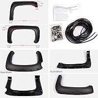 Vista 8 de 4 guardabarros para guardabarros derecho e izquierdo con textura negra de 69.3 pulgadas, estilo remache de bolsillo, compatible con Chevy Silverado