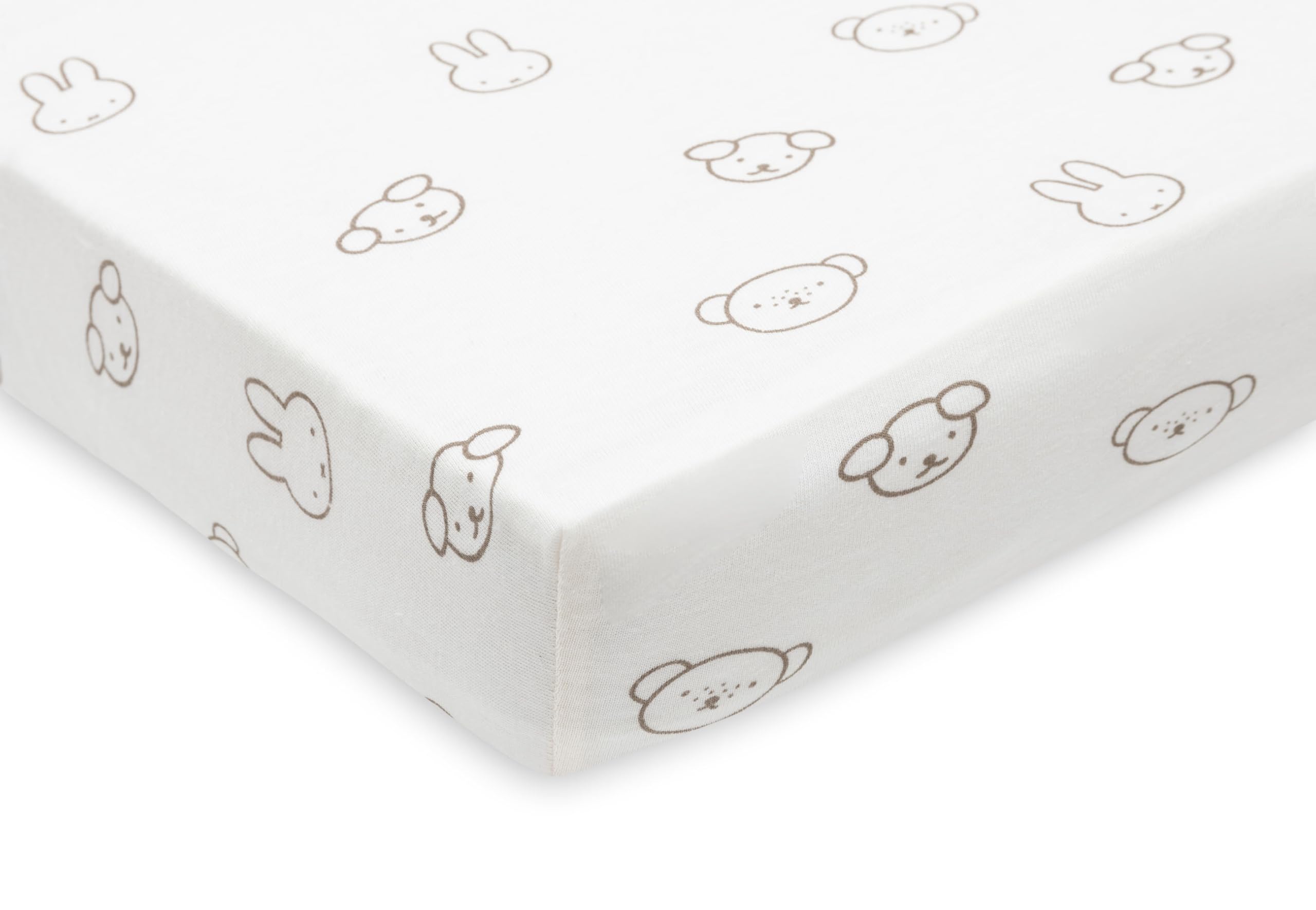 Jollein Fitted Sheet Jersey, For the Cradle, Miffy and Friends, 40/50x80/90cm, Cotton Crib Sheet, Baby Bed Sheet - Image 3