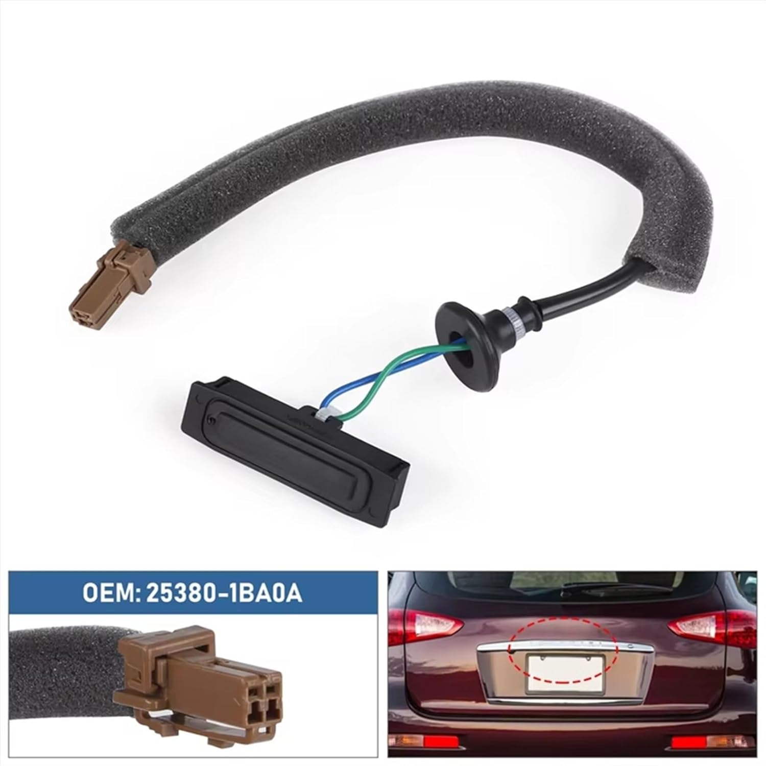 Tailgate Opener Button Compatible with Infiniti for EX35 2008-2013 for QX50 2014-2020 Tailgate Switch Trunk Release Switch 253801BA0A 25380-1BA0A