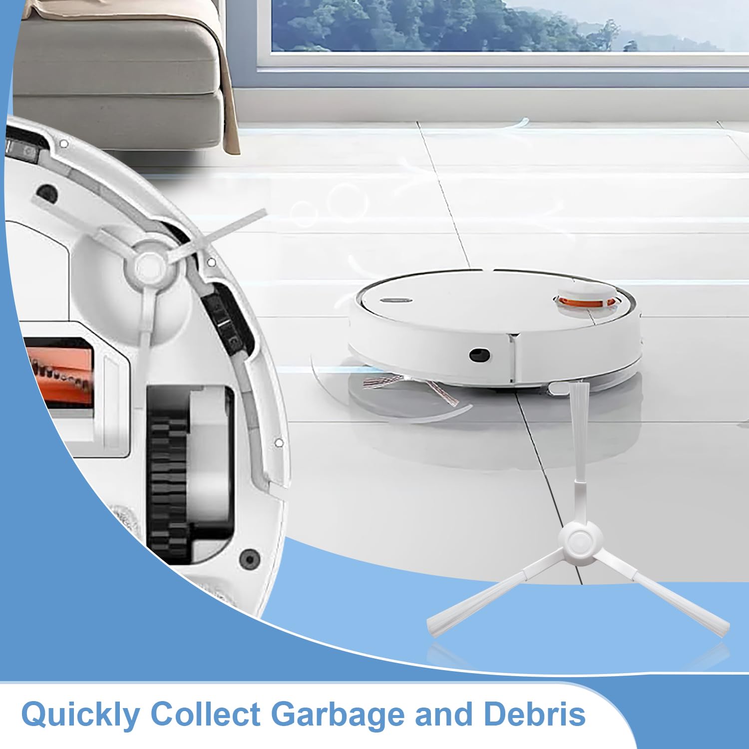 Kit Accessori TOPINCN Per Mi Robot Vacuum Mop 2 Lite, 2 Pro, MJSTL, MJST1S: Spazzole Laterali, Filtro, Panno Principali - 2