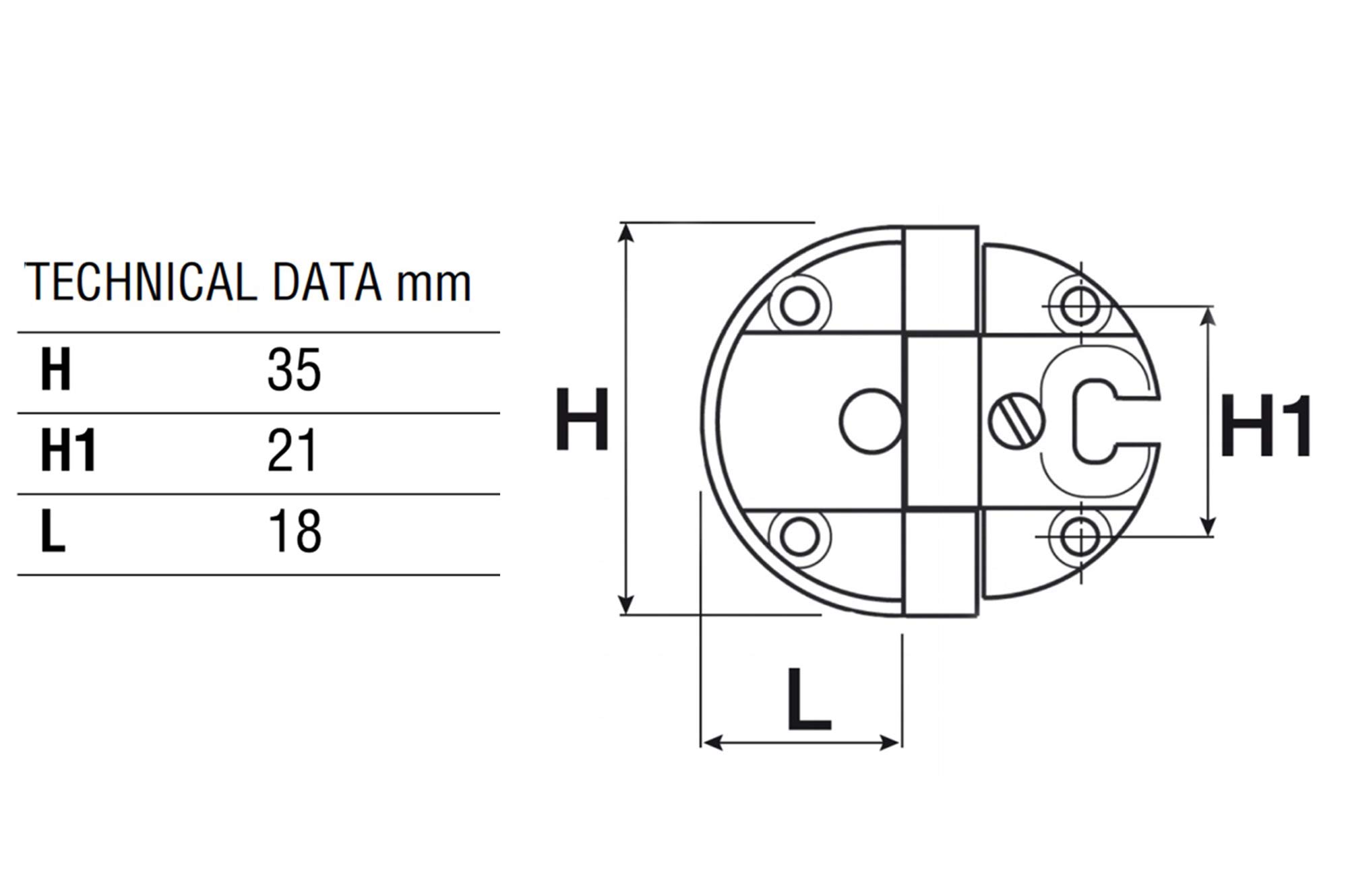 Cerniere Per Porte Cucina/Armadio - Nero, Altezza 35mm, Confezione Da 8 Pezzi - Foto 4