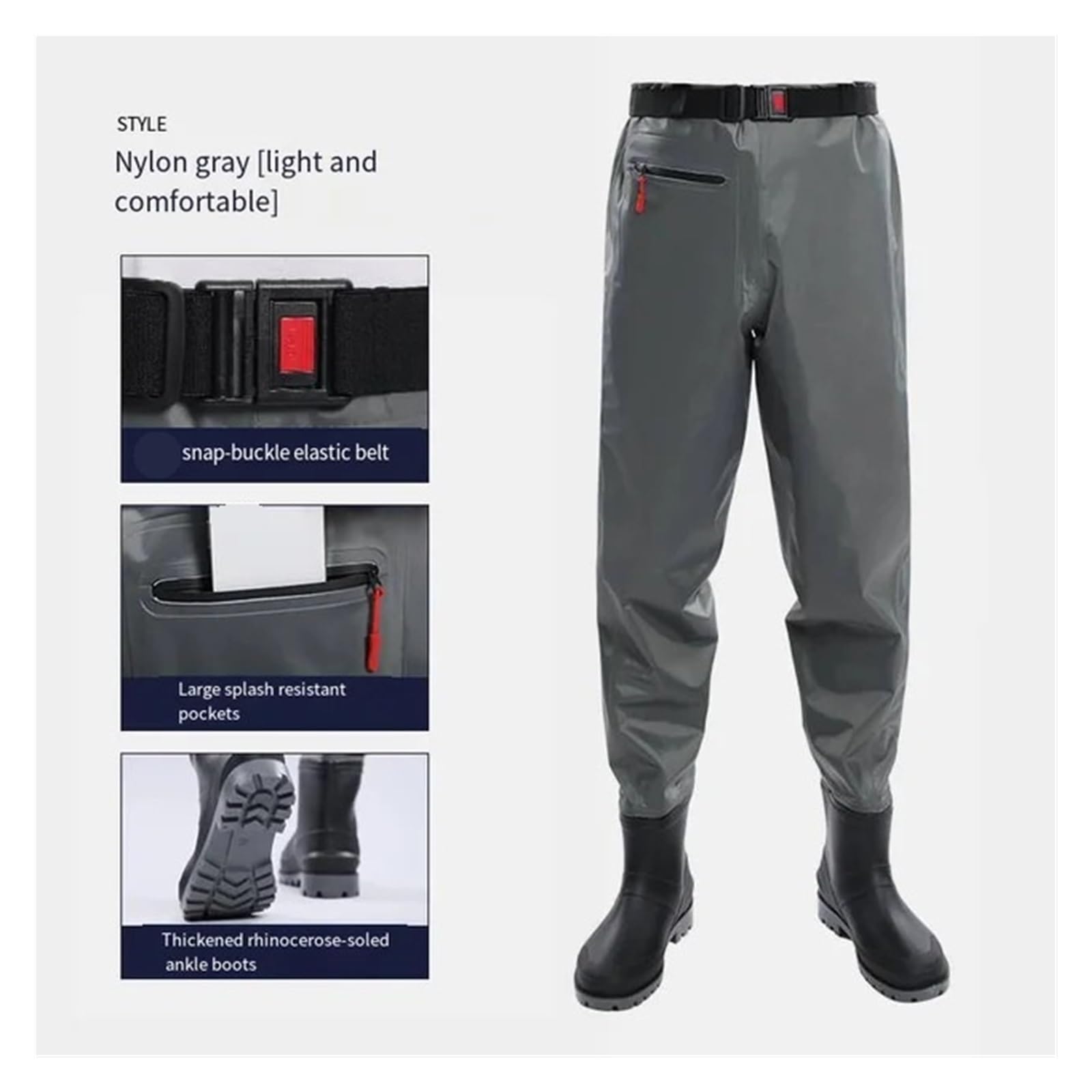 Trampolieri da Pesca lombo, Pantaloni da trampoliere con Esca for Lago fluviale, Abbigliamento da Mare da Viaggio, Tuta Impermeabile for Esterni, Comfort Traspirante per Pesca E Caccia(A,M)