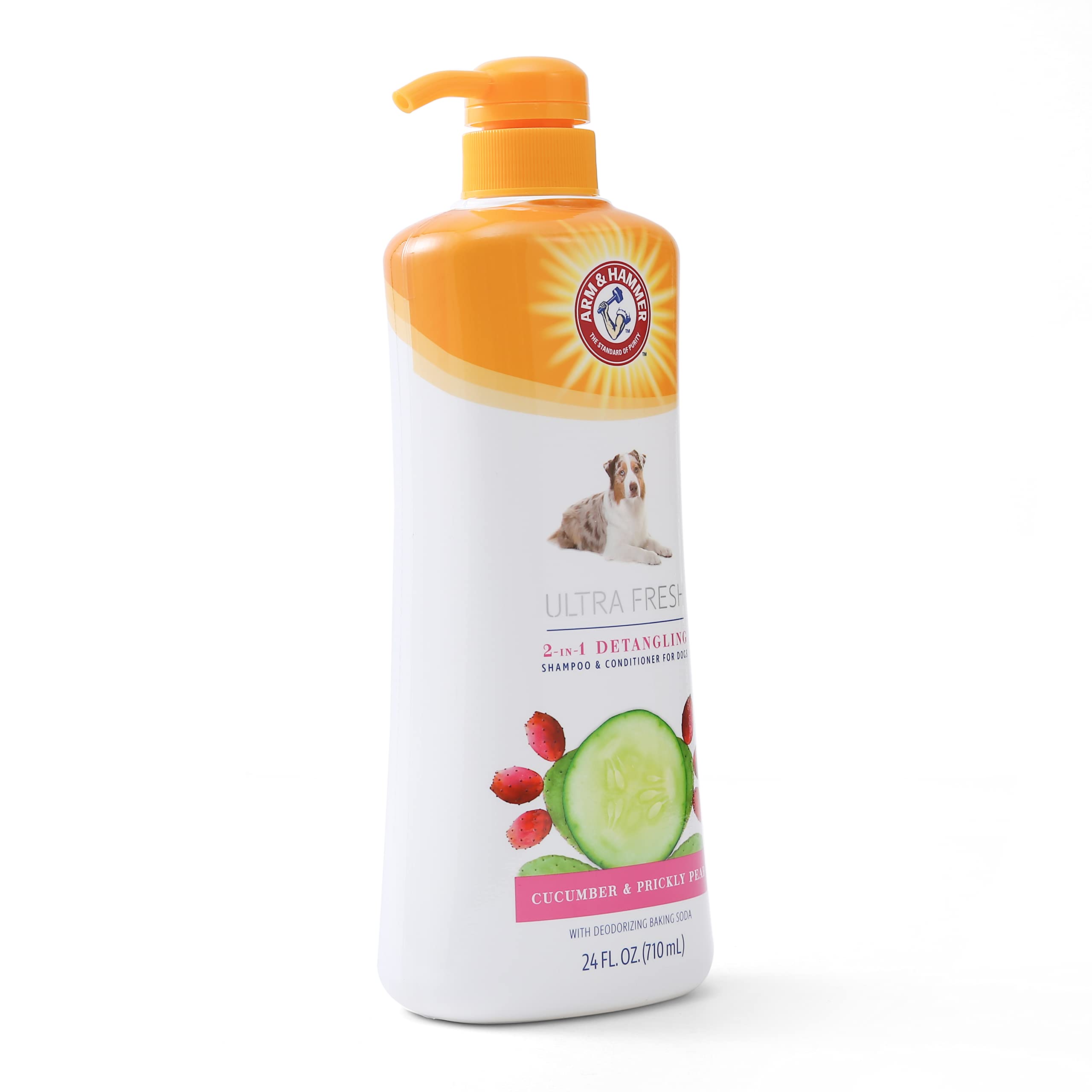Arm & Hammer for Pets Ultra Fresh Detangling Dog Shampoo + Conditioner, Value Size 24oz, Dog Conditioner, Great Smelling Dogs Grooming Supplies, Dogs Bathing Supplies,