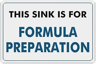 Retro Aluminum Sign Wall Art This Sink is for Formula Preparation Sign Aluminum Tin Warning Signs for Home Outdoor Garden 12X16 inch