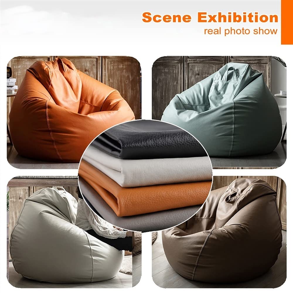 SXBCyan Sitzsack-Bezug, Großer Luxus-Sofa-Pouf-Bezug, Kunstleder, Wasserdicht, Lazy-Sitzsack-Stuhl, Ohne Füllstoff, Outdoor-Sitzsack, Couch, Puff for Schlafzimmer, Wohnzimmer, Garten(Green,60CM)