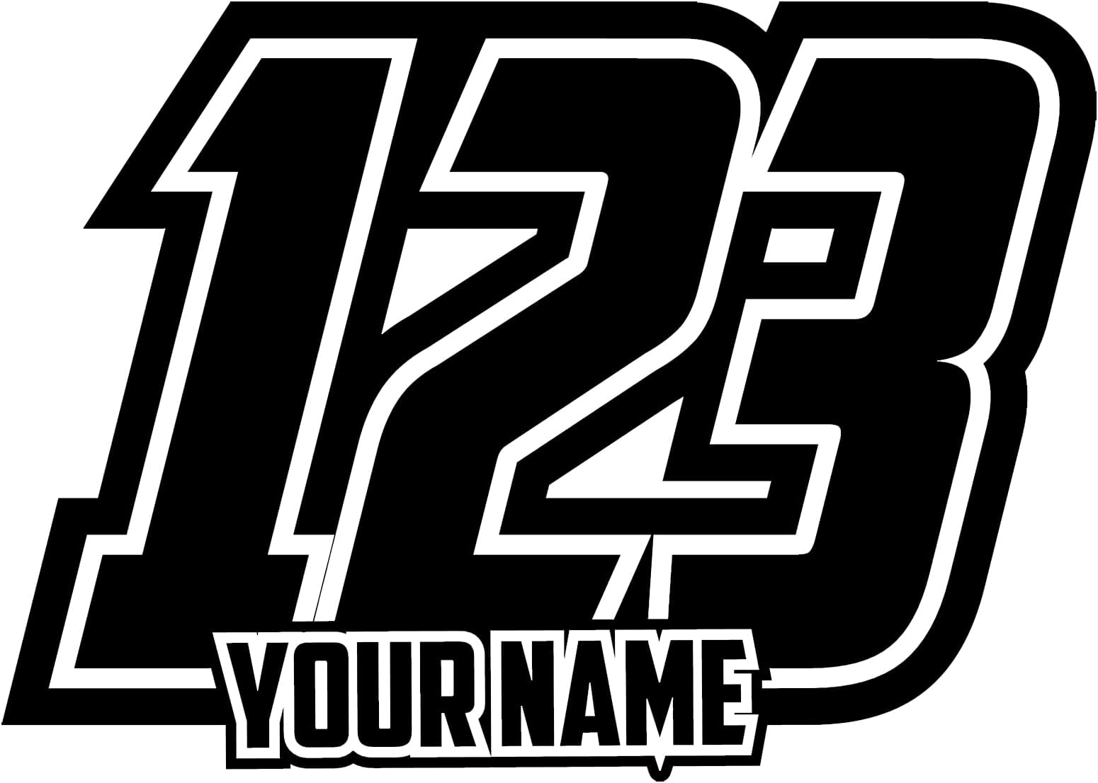3 x Custom Race Number & Name Stickers - MX Bikes Karts Quads - Classic Style