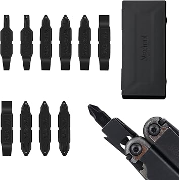 NexTool Bit Kit AS2, Double-Ended Screwdriver Bit Set (10 Pack) | Phillips, Flat-head, Torx Bits for Leatherman Multi-Tool, S2 Steel, Storage Case, Flat Design, Gifts for Men on Christmas