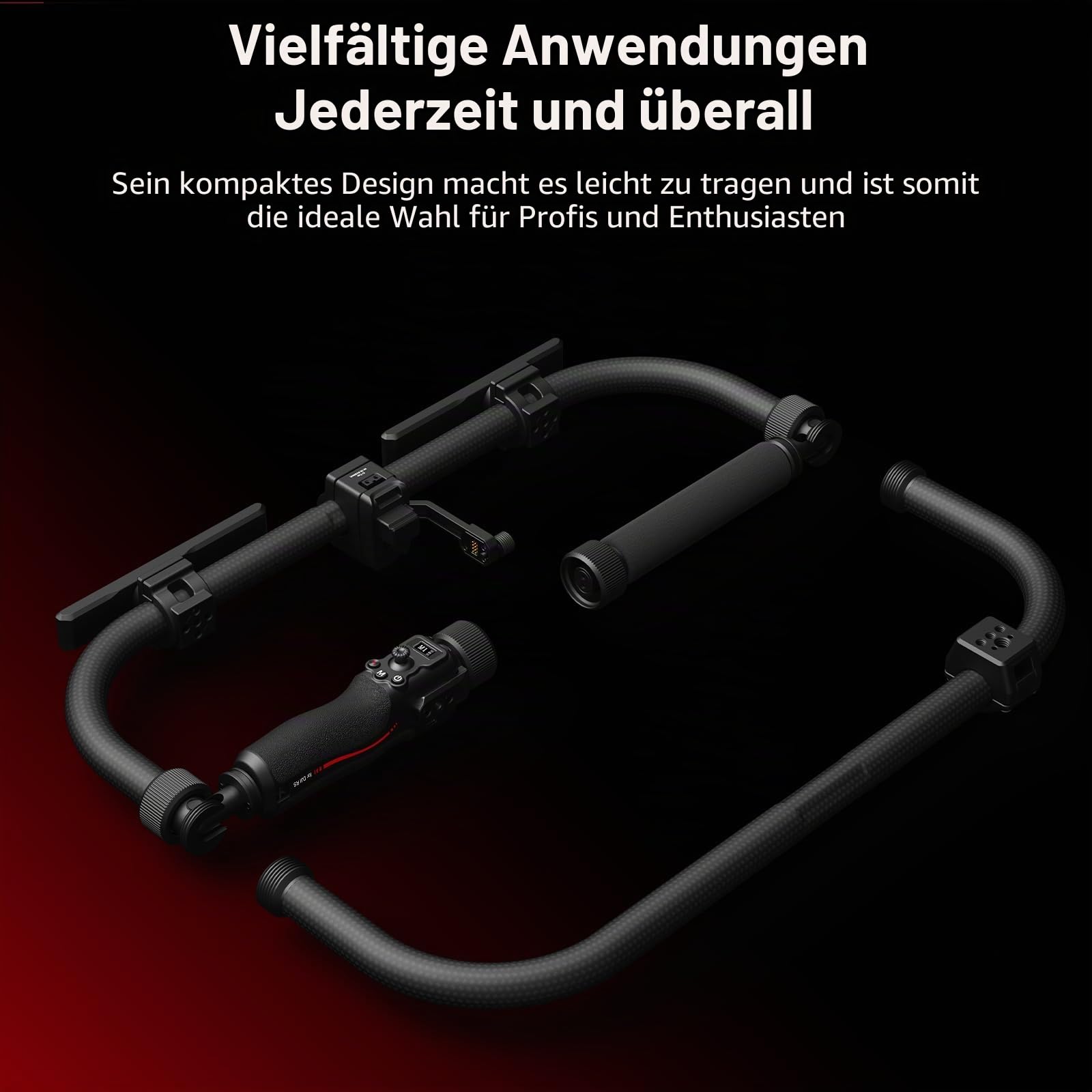 SMALLRIG Stabilisator Handringgriff für DJI RS 2 / RS 3 Pro/RS 4 / RS 4 Pro/RS 5 Gimbal, unterstützt Diverse Steuerungsmöglichkeiten, integriertes, faltbares Design, max. Traglast 8 kg - 4328