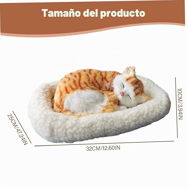 Foto 4 de 6 de Pesoncarl Peluche de Gato Que Respira, Suave y tierno