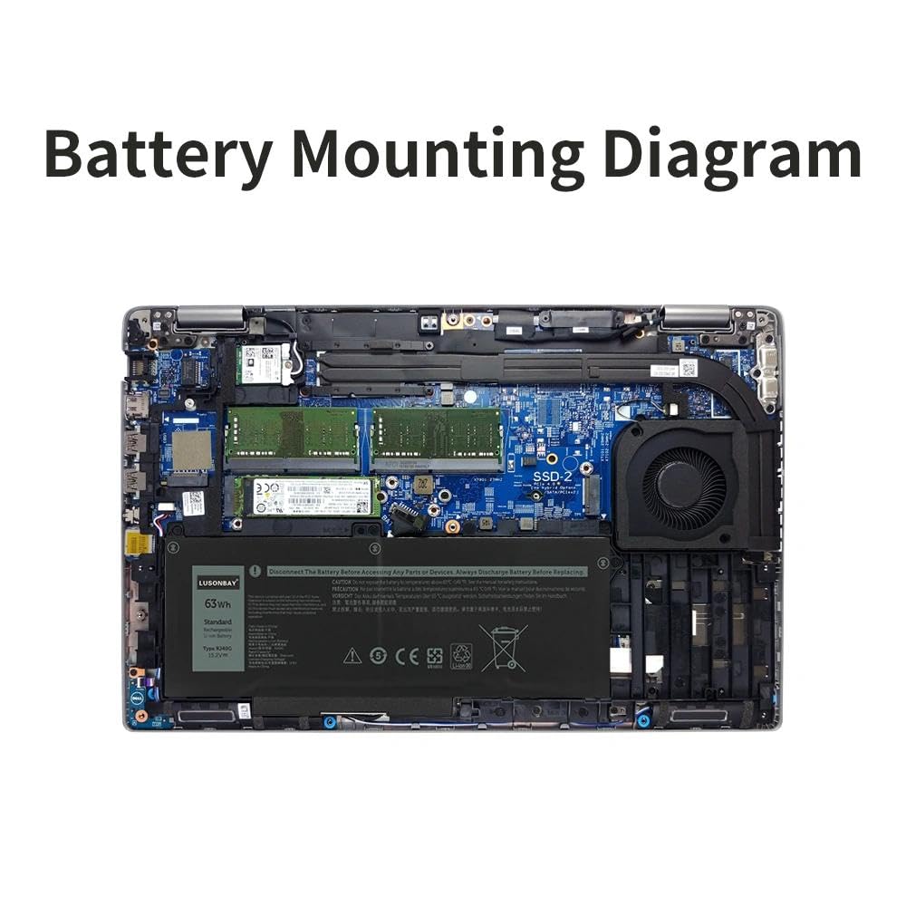 RJ40G - Batería para portátil DELL Latitude 14 5420 Latitude 15 5520 Precision 15 3560 Series P137G P137G001 P104F P104F001 P104F002 005R42 075X16 01K2C2CC2 F WY9D X 0WK3F1 0M3KCN 15.2V 63WH
