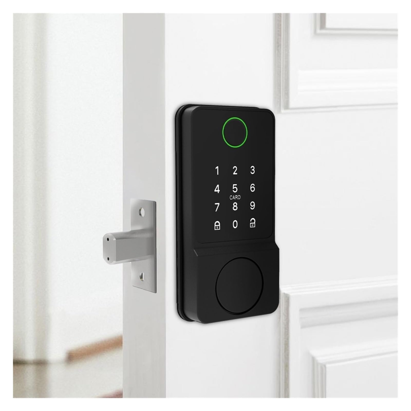Serratura intelligente, Lucchetto impermeabile con impronta digitale e password, chiusura automatica for porte in legno, controllo Bluetooth e app
