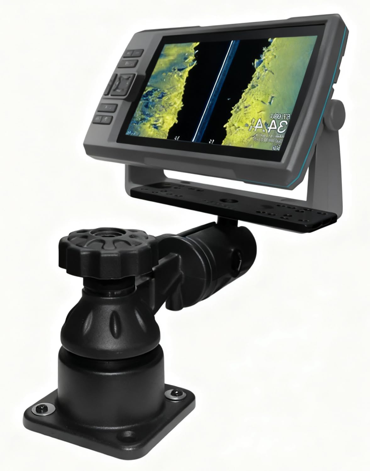 Strg Kayak Fish Finder Mount, Fish Finder Swing Mount with Rectangular Plate Boat Marine Electronics Mounts Compatible with Garmin Lowrance Humminbird and More Depth Finders