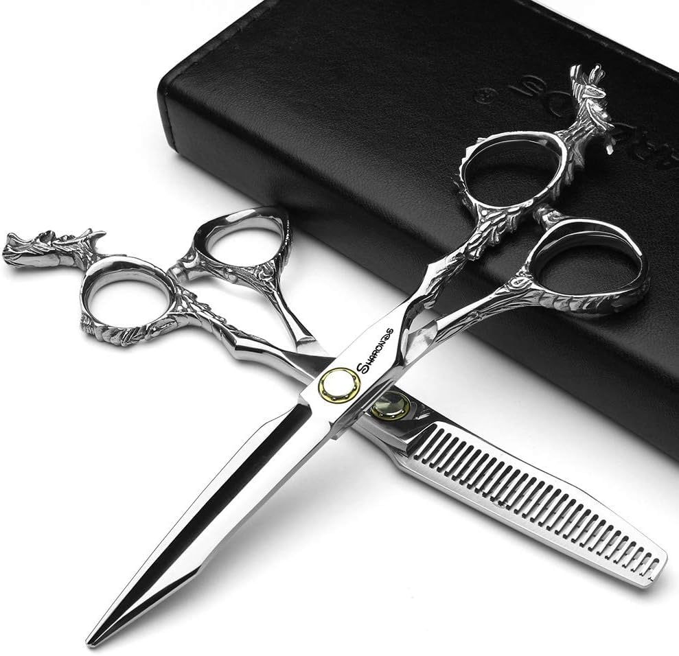 Ciseaux de coupe de cheveux professionnelle 6 pouces de 17,5 cm pour salon et maison