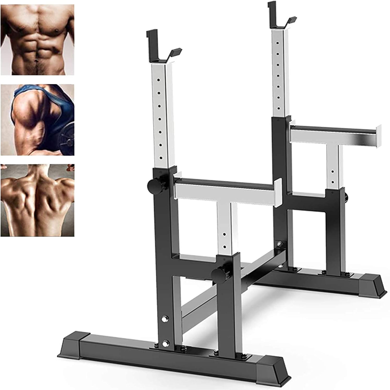 Adjustable Height Width Dumbbell Rack Barbell Rack Free Dip Stand Weight Bench Bench Press for Home Gym Workout Equipment Max Load 660lb Squat Rack Stand