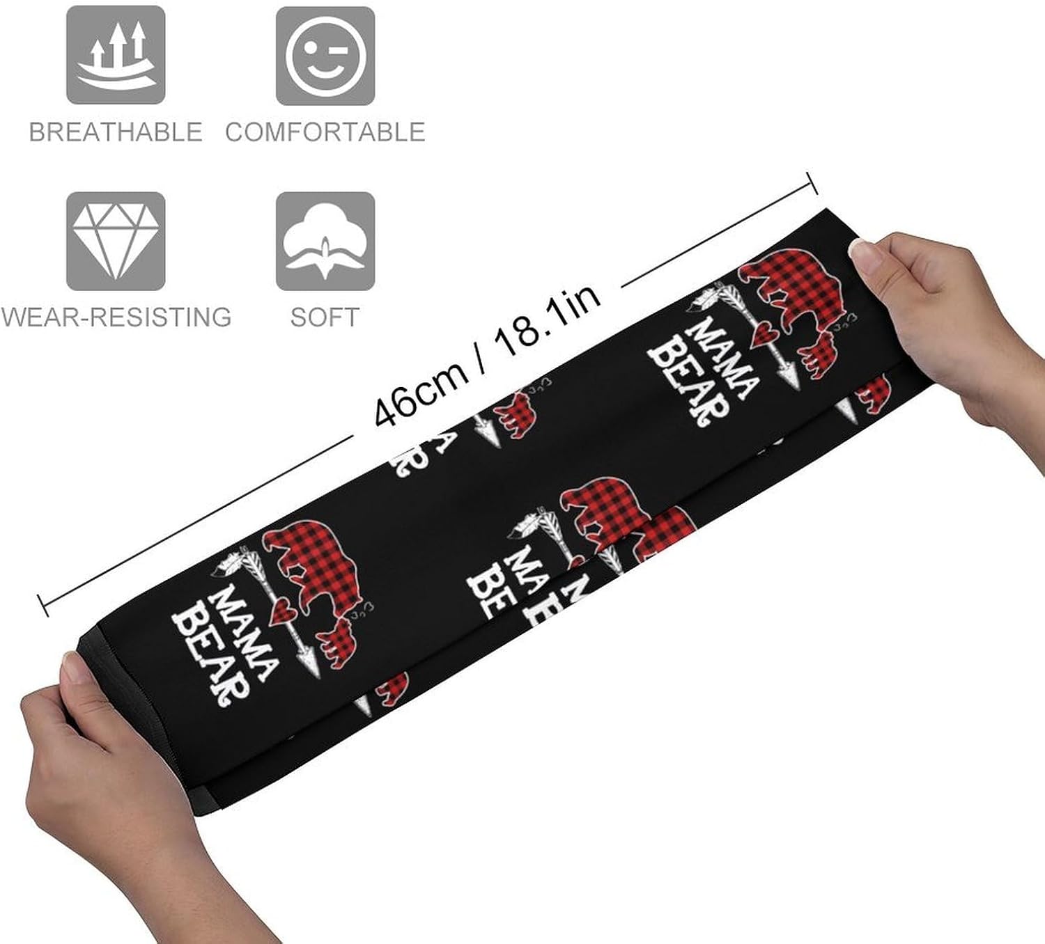 Red Plaid Buffalo Mama-Bears Knee High Socks Athletic Long Stockings Sport Casual Crew Tube Sock Boot 46cm