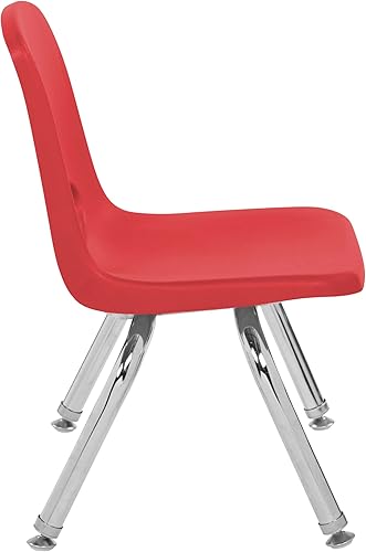 Miniatura 630 de Factory Direct Partners 10355-BL Silla escolar apilable de 10 pulgadas, asiento apilable para estudiantes con patas de acero cromado y rodamientos