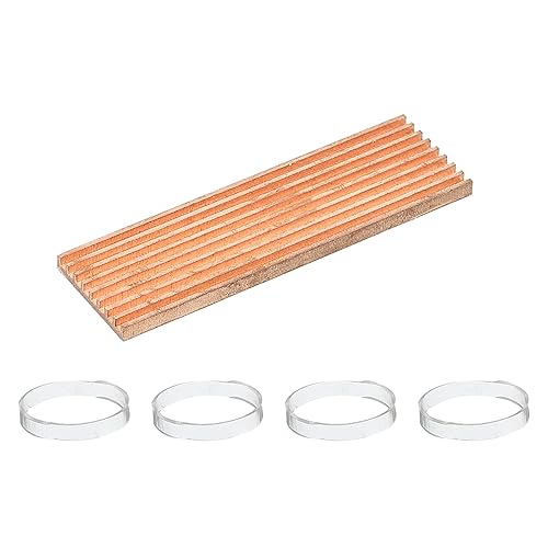 MECCANIXITY Kit de disipador térmico M.2 Cobre puro 2.756x0.827x0.118 in para portátil SSD M.2 2280 con cinta autoadhesiva y 4 piezas de anillos de