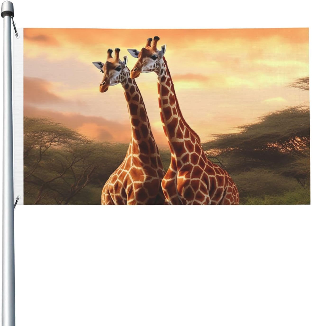 Couple Giraffe Flag for Outside Double Sided, 3x5 FT