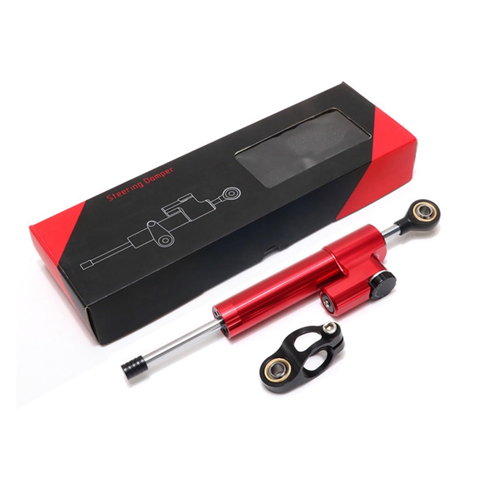 Motorcycle Stabilizer Motorcycle Steering Damper Stabilizer For CB600F For HORNET CB 600F 2007-2015 2016 2008 Linear Reversed Safety Control+Bracket Damper Stabilizer (Size : Red-damper)