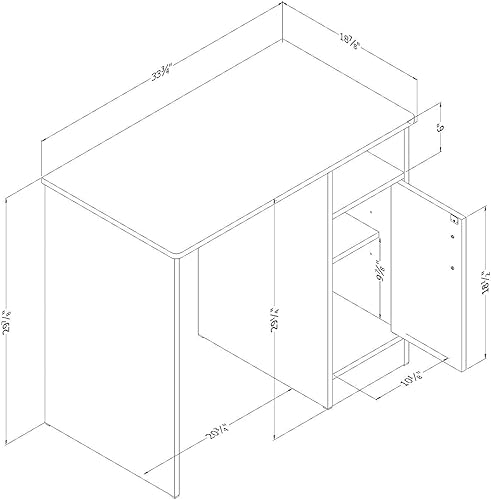 Miniatura 3 de South Shore Escritorio pequeño para computadora con puerta, color negro puro Negro puro,Blanco puro,Cereza