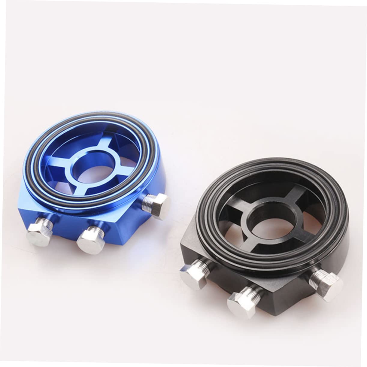 ULTECHNOVO 2pcs Aluminum Pressure Gauge and Oil Temperature Gauge Cooling Sandwich Plate Kit Easy Installation Fits an Fittings Black Compatibility for Automotive Use