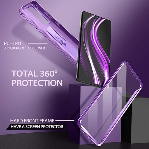 Vista 3 de Dexnor Funda para Samsung Galaxy S21 Ultra, [Protector de pantalla y soporte integrados] Protección de grado militar resistente a prueba de golpes