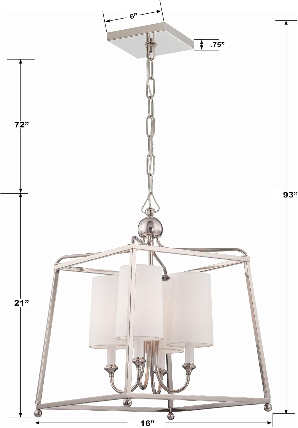 Crystorama Libby Langdon Sylvan 4 Light Polished Nickel Lantern Chandelier
