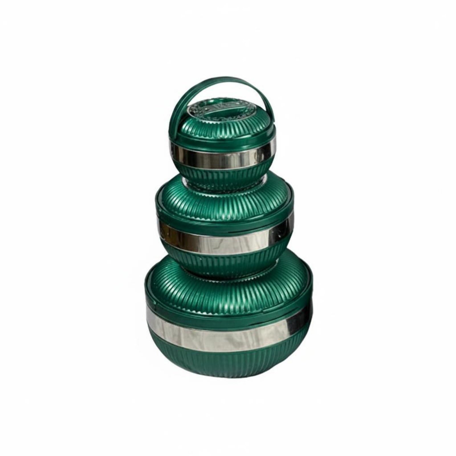 Contenitore Termico Pasto a Strati Scatola Pranzo Porta Vivande Bento Contenitore Alimenti in Acciaio Inox con Manico Portatile Adatto a Scuola Viaggio Quotidiano, Verde