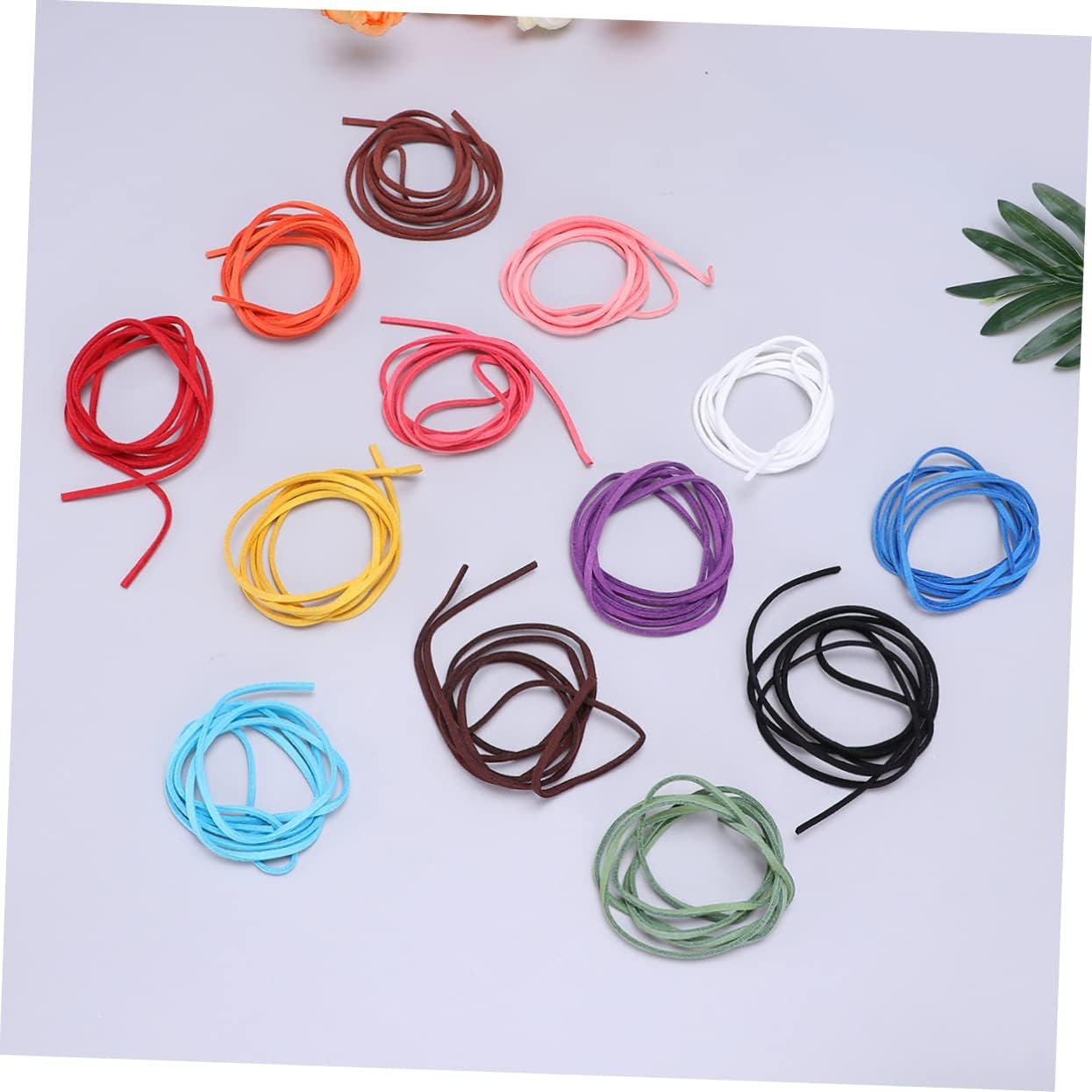 20pcs Mixed Double-Sided Plush Flat Leather Cord for DIY Jewelry Bracelet and Necklace Making Supplies Each for Beading and Crafts