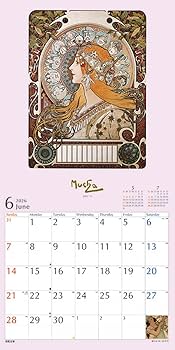 Amazon | トライエックス ミュシャ 2026年カレンダー 60×30cm CL-473