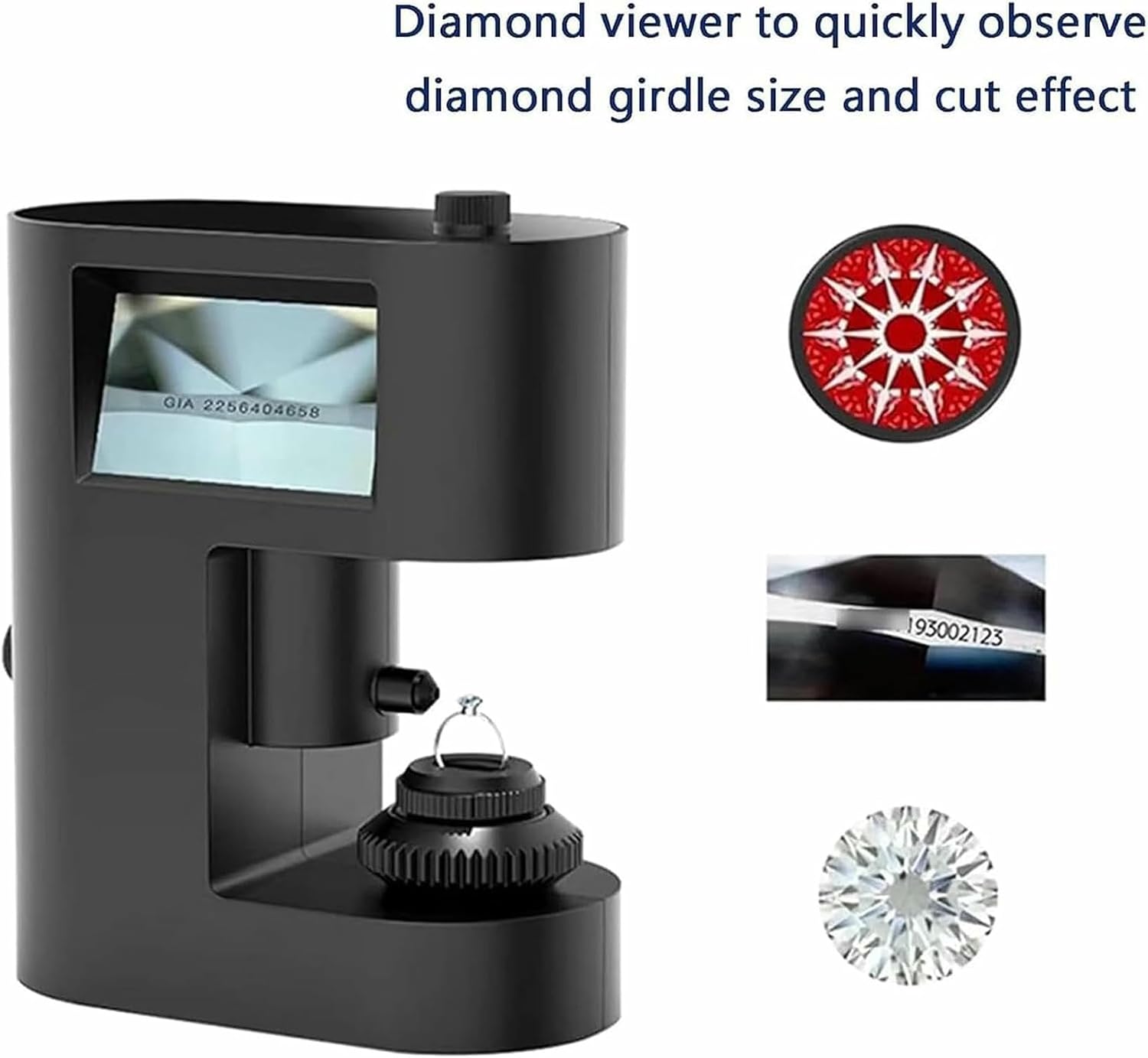 Diamond Waist Code Viewer, Digital Diamond Girdle Microscope with Dual Screen Display, with LED Fill Light, Cleare and Precise Observation, for Research