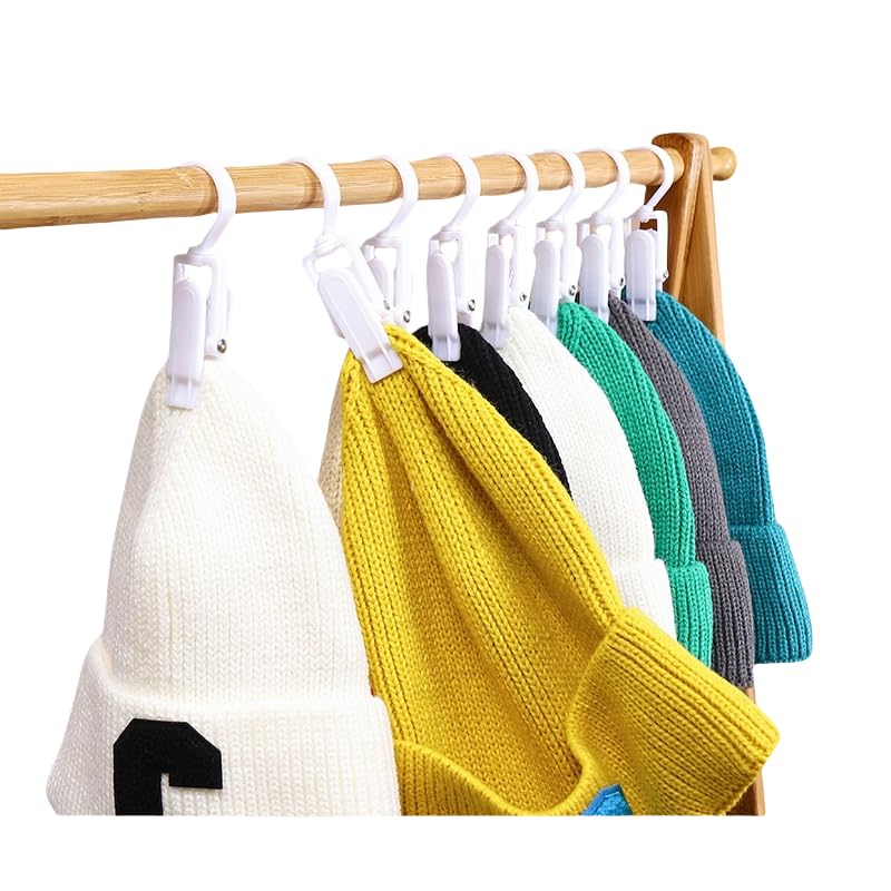 Uenhoy 10 Alfileres De Plástico Superfuertes, Clips De Gancho Para Lavandería, Ganchos Para Botas Para Armario, Ganchos Giratorios Para Colgar Botas Altas, Sombreros, Toallas, Ropa, Color Blanco