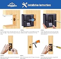 Vista 5 de HOMOTEK Paquete de 4 Herrajes para Cerradura de Puerta de Bolsillo de Privacidad con Tirador de Bolsillo y Herrajes para Puerta Bi-Fold - Reemplaza