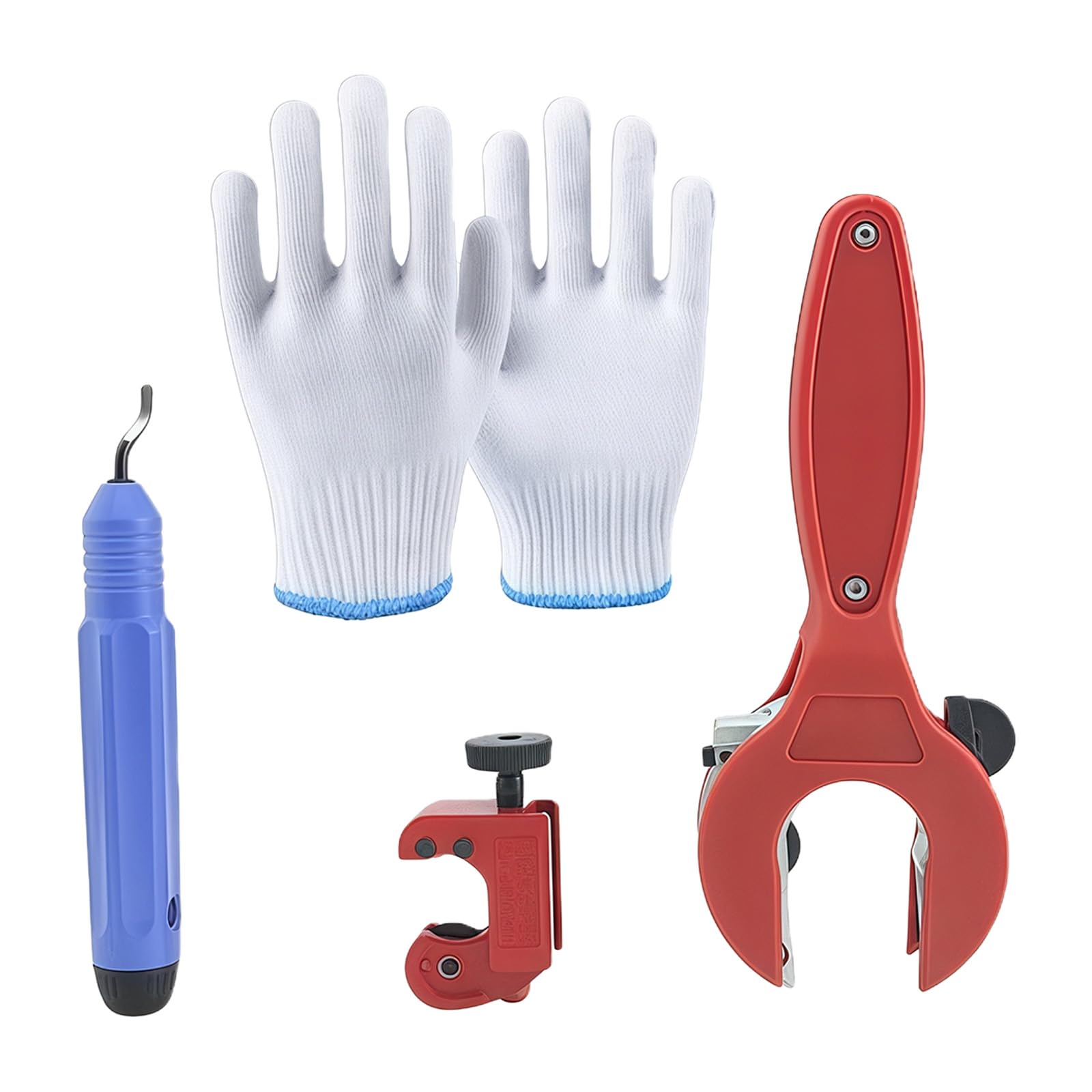 Close Quarter Refrigeration Pipe Cutter Set 5/16" to 1-1/8" Includes Gloves & Deburring Tool Ratchets Cutter Ratchetsing Tubing Ratchets Tube