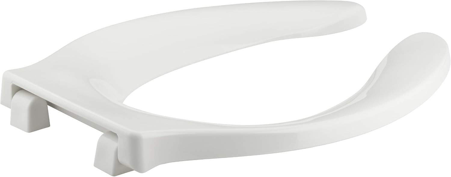 KOHLER K-4731-CA-0 Stronghold Elongated Toilet Seat with Check Hinge and Antimicrobial Agent, White