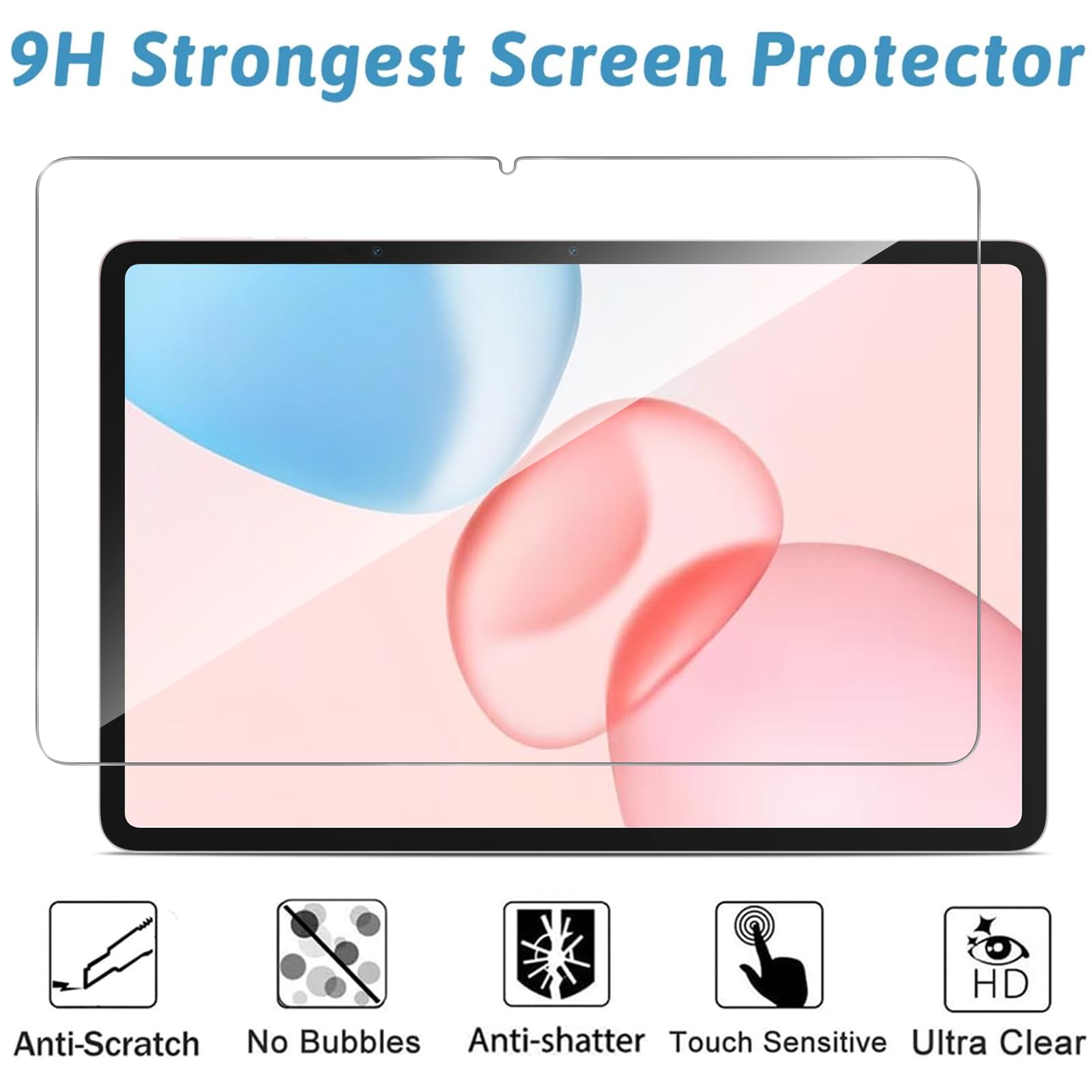 Pellicola protettiva per Honor Pad 10 Tablet 12,1 pollici 2025, vetro temperato 9H HD