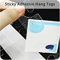 Vista 3 de 300 pestañas adhesivas transparentes para colgar, etiquetas autoadhesivas de 1.65 x 1.06 pulgadas, pestañas colgantes de plástico resistente
