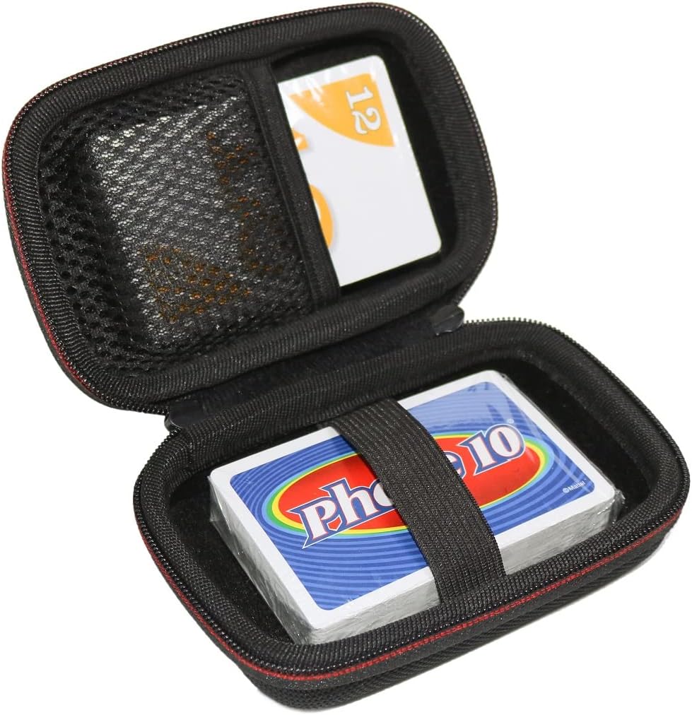 Hard Travel Protective Casling Case for UNO Classic Card Game/Mattel Phase 10 Card Game/Hoyle Waterproof Clear Playing Cards(Only Case)