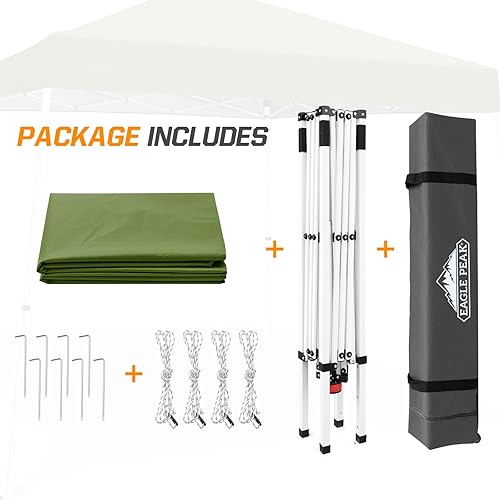 Vista 300 de EAGLE PEAK Tienda de campaña desplegable de pierna inclinada de 8 x 8 pulgadas, fácil instalación para una persona, toldo de playa al aire libre