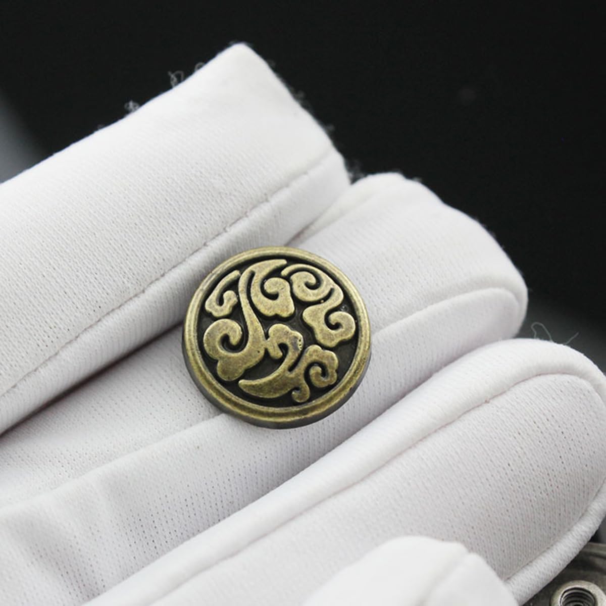 ZYAMY 30PCS Bronze Decorative Fasteners Mini Screw Buckle Decoration 0.59 Inches in Diameter For Decorating Hats Slippers Belts Wallets Handicrafts Leather Products Armchairs Straps image 5