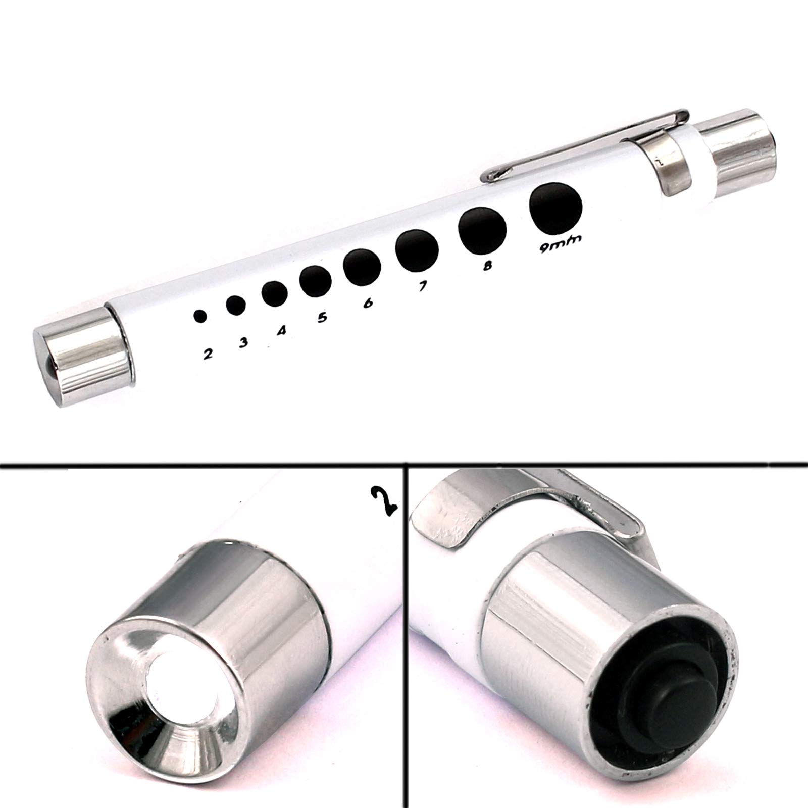 Precise Canada: Nurse Penlight Reusable LED Pen Light with Pupil Gauge White