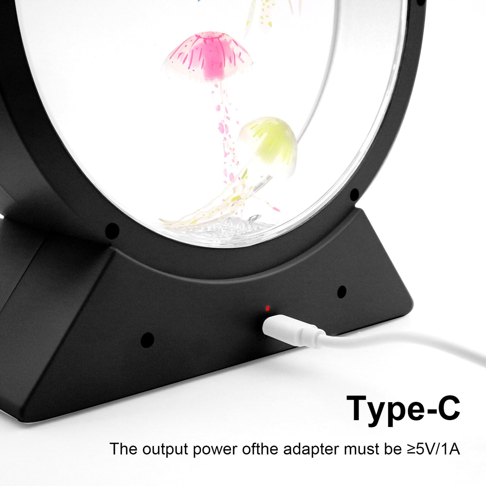 Naroote Lampa LED 7 Kolorów Nocna do Sypialni 5W ABS (BLACK)