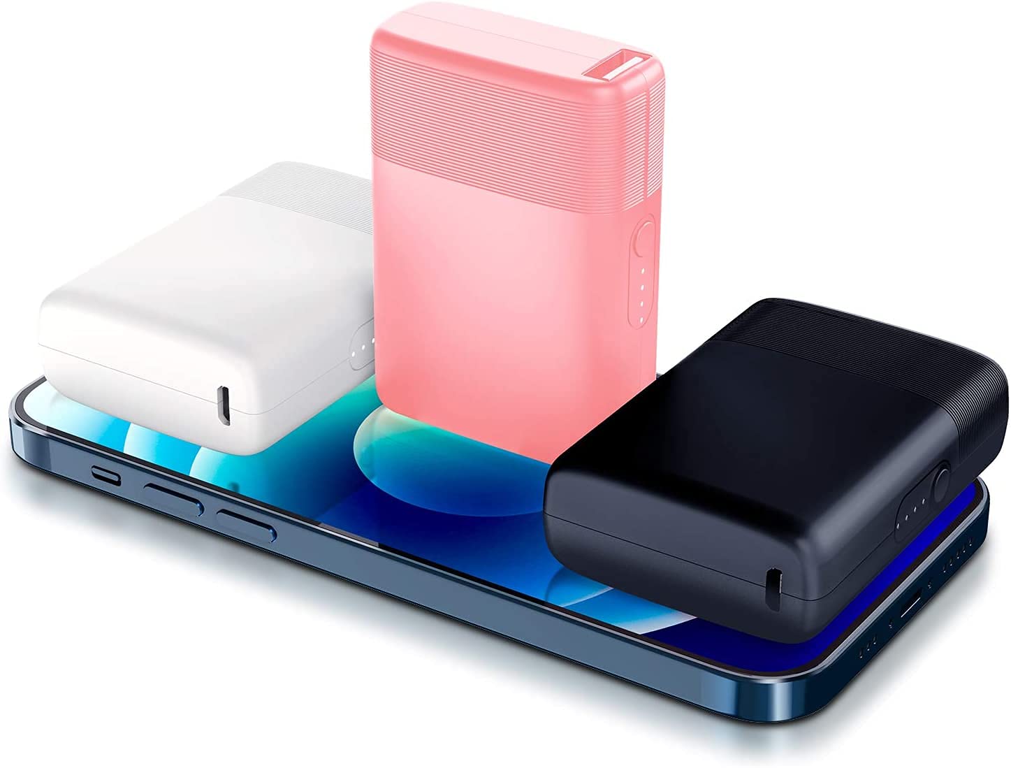 small power bank(3 pack) Lighter-Size Portable Charger the Lightest and Smallest PowerBank, Ultra-Compact Emergency External Battery Pack for iPhone 12/Xs/XR, Android etc