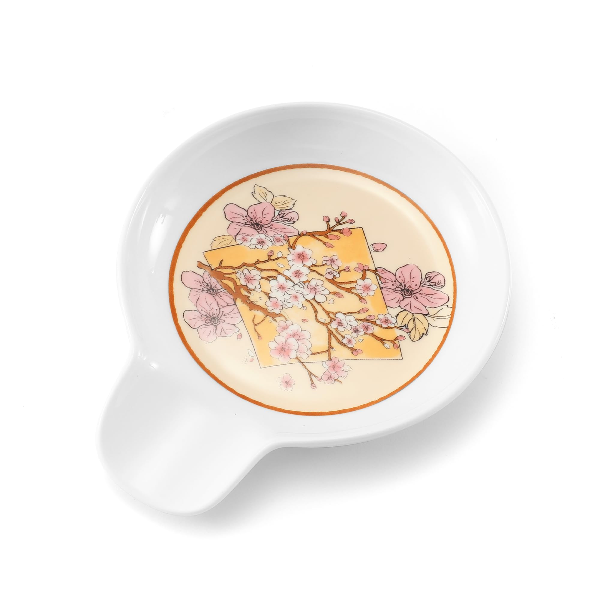 Hagary Cherry Blossom Spoon Rest Ceramic Spoon Rest For Stove Top Kitchen Counter Spoon Holder Cutlery Rests Utensils Cooking Tools 16cm