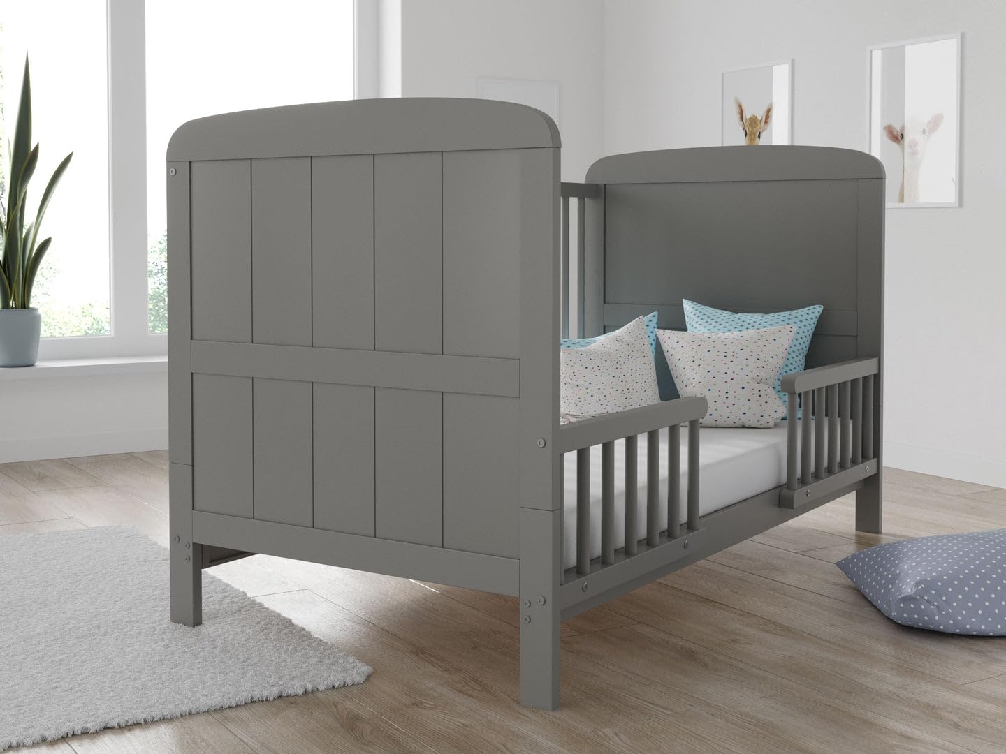 Love For Sleep Lettino Neonato, per neonati 140x70 cm in legno di pino – lettino trasformabile in divano con barriera di sicurezza per bambini di età compresa tra 0-6 anni