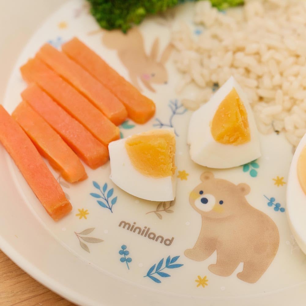 Miniland - Vajilla para Bebé de Aprendizaje | Plato, Vaso Antiderrame y Cubiertos Adaptados para Bebé | Vajilla Infantil Libre de BPA (Set Dreamland)