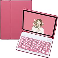 Vista 7 de Funda con teclado para iPad de 6ª y 5ª generación, iPad Pro 9.7, iPad Air 2, iPad Air 1, funda delgada con bonito teclado de color, funda de teclado